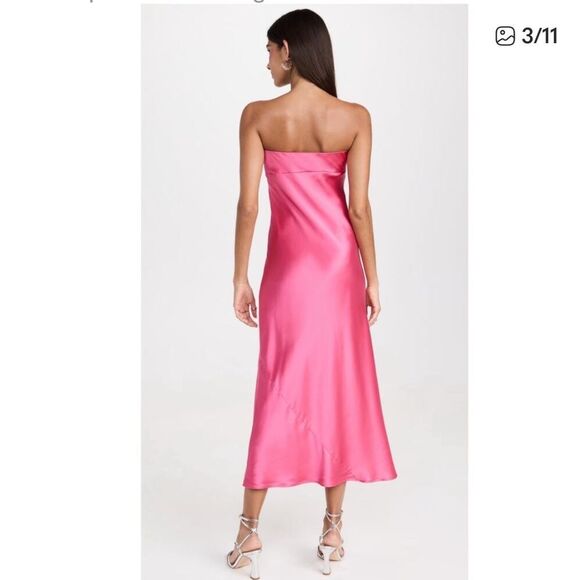 NWT Reformation Johanna Dress Silk Pink Large - Picture 5 of 13